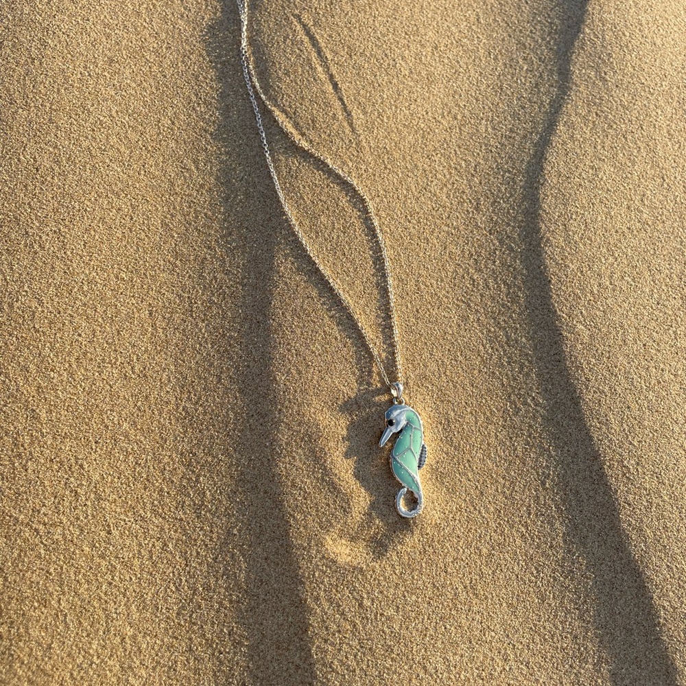 Seahorse necklace 
Coastal cowgirl 
Beach core mermaid core